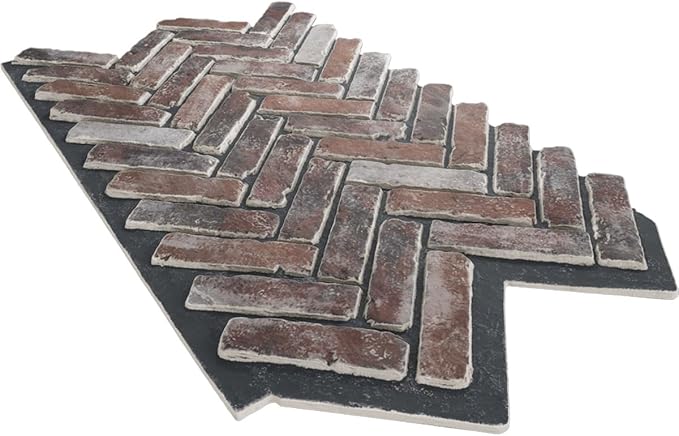 EverStone Herringbone Faux Brick Panel, 46 1/2"W x 25 1/4"H x 1"D, Moon Rock