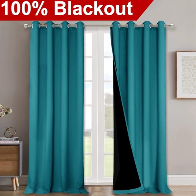 NICETOWN Full Shading Curtains 90 inches Long 2 Panels Set