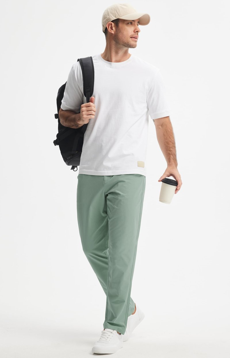Libin Mens Golf Pants Stretch Work Dress Pants 32" Quick Dry Lightweight Business Casual Slacks for Men Travel Vocation Water Resistant, Sage Green, 36W x 32L