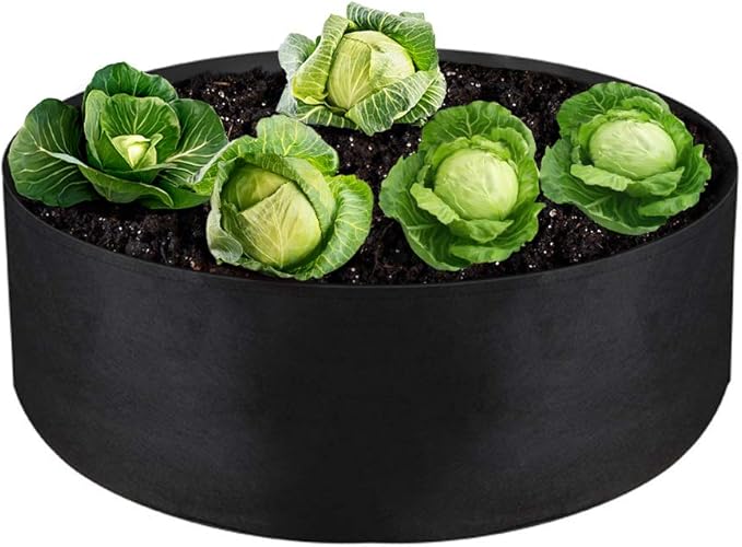 15 Gallon Large Grow Bag, Heavy Duty Fabric Round Raised Garden Bed Planter Pots for Planting Herb Flower Vegetable Potato Plants (24" D x 8" H, Black)