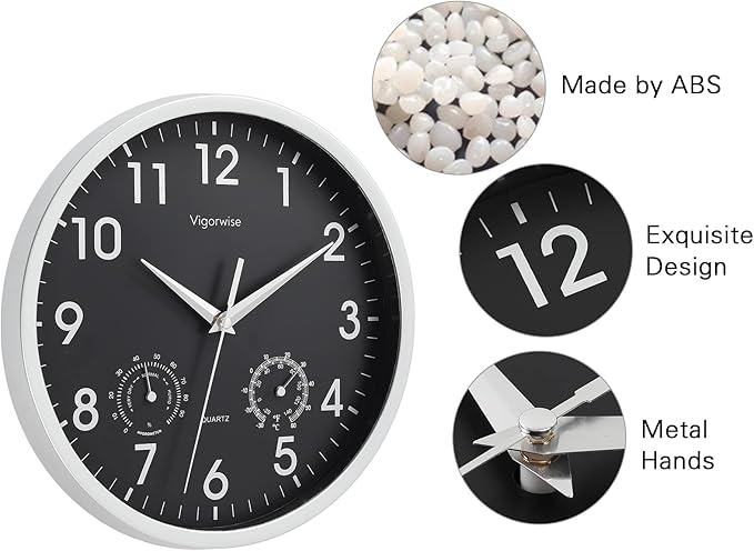 Wall Clock, Sweep Silent Movement Accurate Clocks