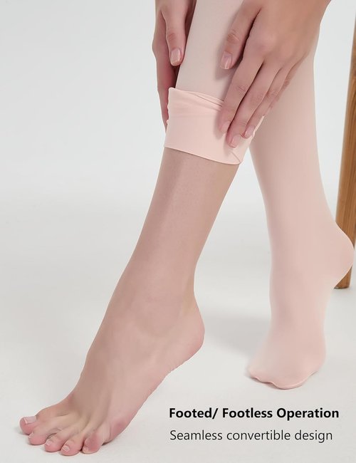 DUCMODA Women's Convertible Dance Tights - Ultra-Soft Semi-Opaque Ballet Stockings for Performance | Sizes Available