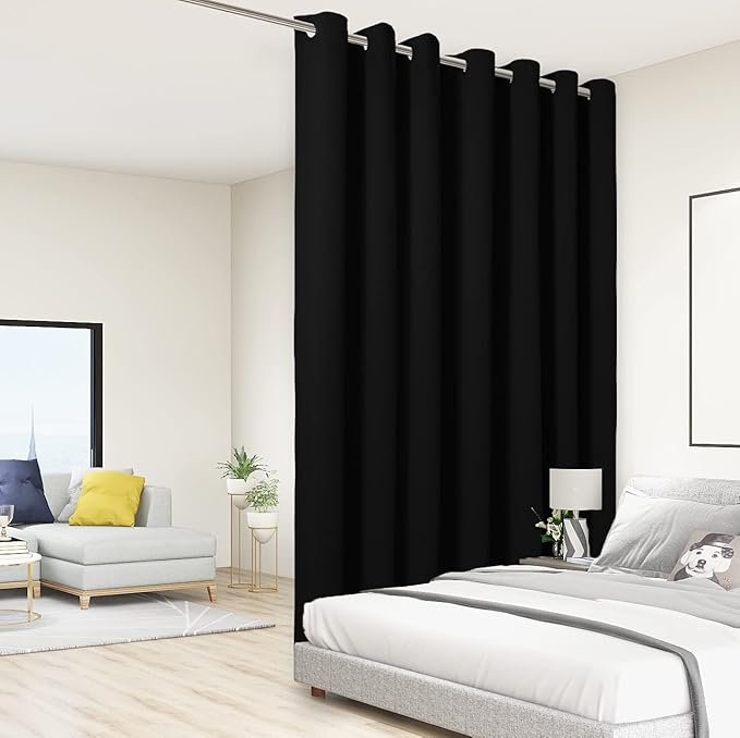 BONZER Extra Wide Room Divider Curtain Total Privacy Wall Noise Reducing