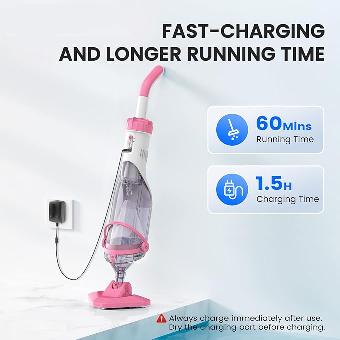 Enhulk Pool Vacuum for Above Ground Pool with a Telescopic Pole, Running time up to 1H, T403 Handheld Rechargeable Pool Cleaner with Powerful Suction up to 18.5 gallons/min, Ideal for Leaves, Debris