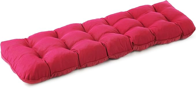 IPYNBAP Outdoor Bench Cushion, 59x18x5 Inch, Waterproof Bench Cushion for Outdoor/Indoor Furniture, Tufted Patio Bench Seat Cushion, Fade Resistant Outdoor Cushions for Porch Swing Couch, Burgundy