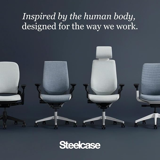 Steelcase Series 2 Office Chair - Ergonomic Work Chair with Wheels for Carpet - with Back Support, Weight-Activated Adjustment & Arm Support - Adjustable Rolling Chairs for Desk - Graphite