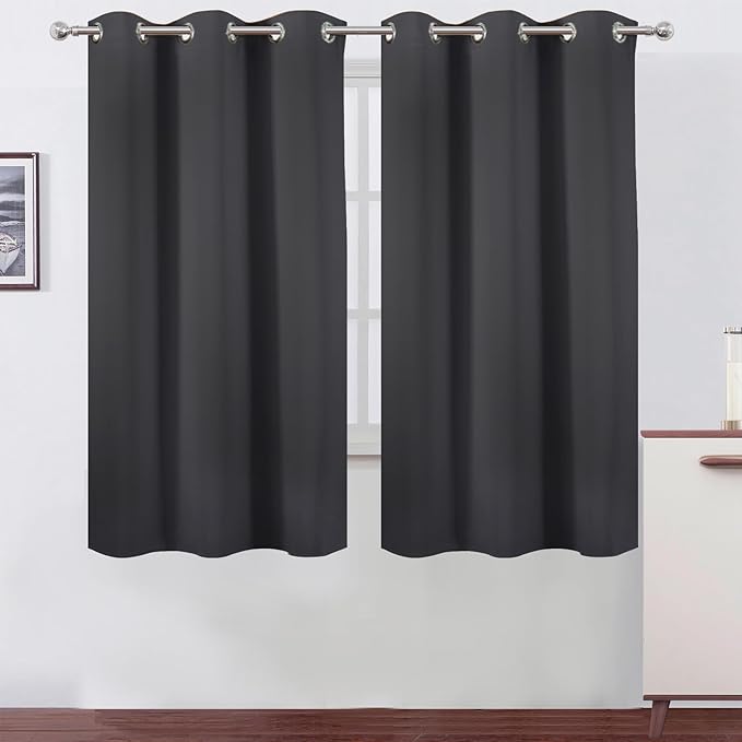 LEMOMO Blackout Curtains 42 x 63 inch/Dark Grey Curtains Set of 2