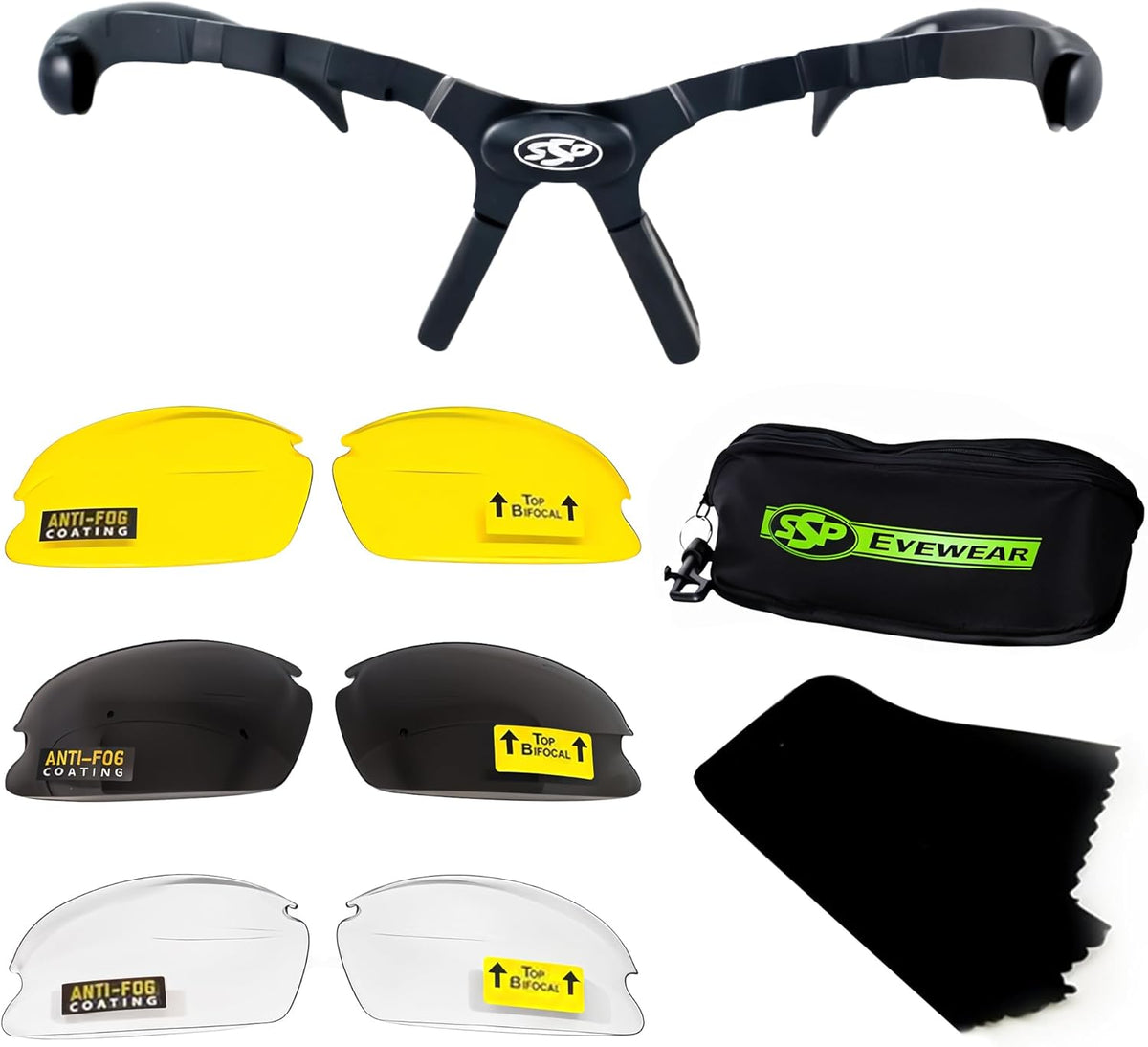 SSP Eyewear Tactical Safety Shooting Glasses - HD A-Eye NVR/Fog Lenses for Enhanced Vision