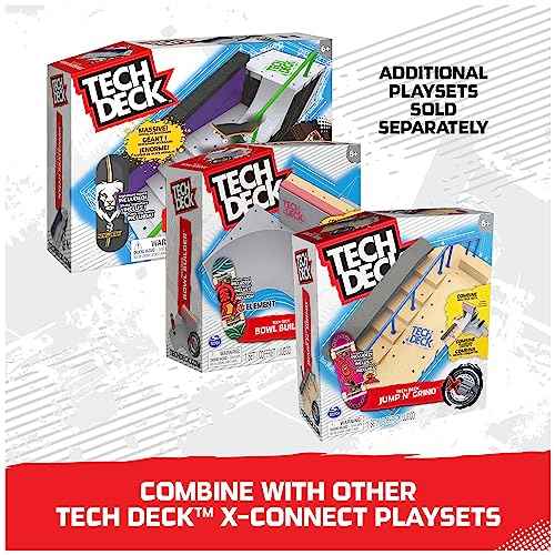 Tech Deck, Nyjah Skatepark X-Connect Park Creator, Massive Customizable Skatepark Ramp Set with Exclusive Fingerboard, Kids Toy for Ages 6 and up