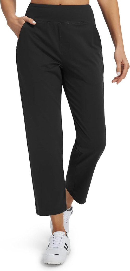 Libin Women's Golf Pants - Stretchy 7/8 Ankle Athletic Slacks with 4 Pockets for Casual Travel