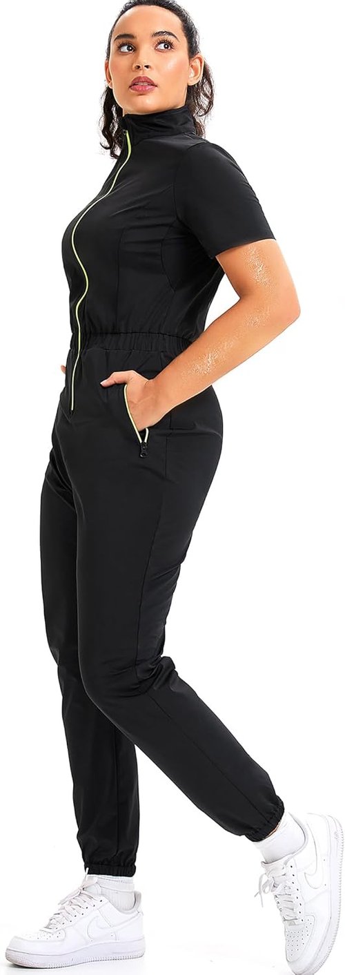 Junlan Sauna Suit for Women - Heat-Trapping Sweat Jumpsuit for Effective Workouts | Stand Collar Design