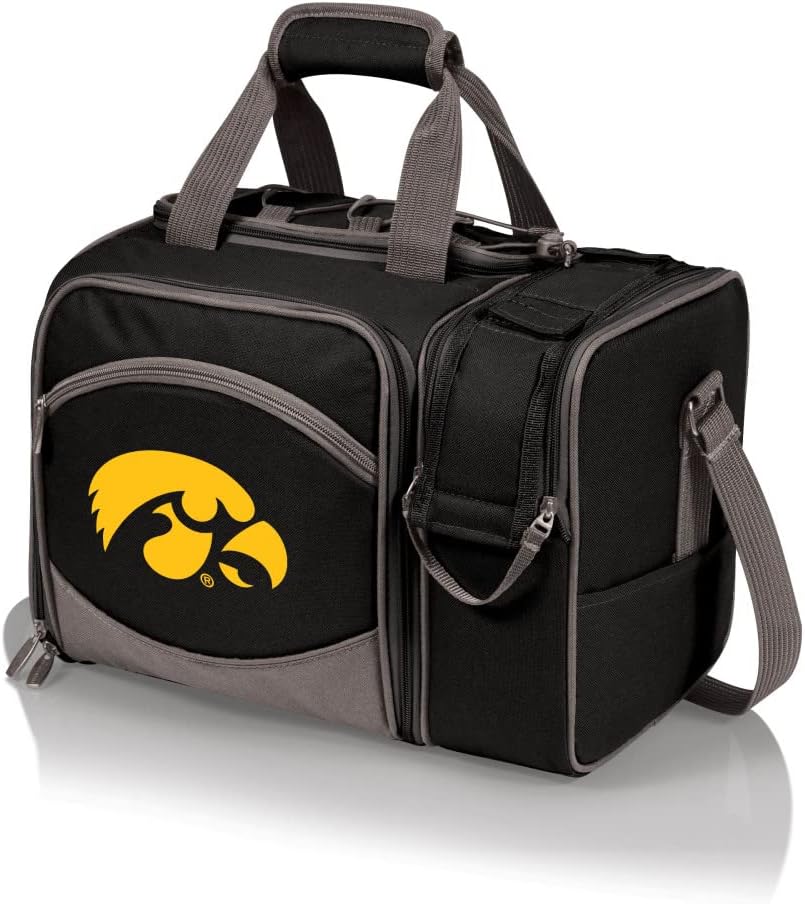 NCAA Malibu Cooler Picnic Basket - Insulated Tote with Complete Picnic Set