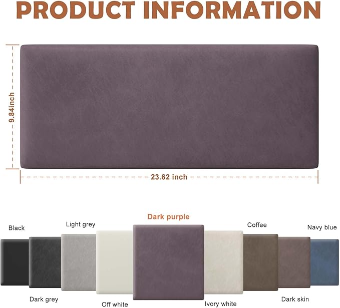 IFNOW Wall Mounted Upholstered Headboard Queen, 3D Peel and Stick Soundproof