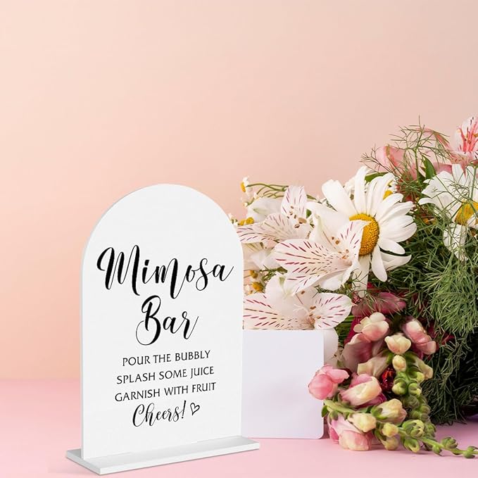 Mimosa Bar Sign Bridal Shower Signs Wedding Bar Sign for Engagement Bridal Shower Ceremony Reception Event Party Mimosa Bar Table Acrylic Decor