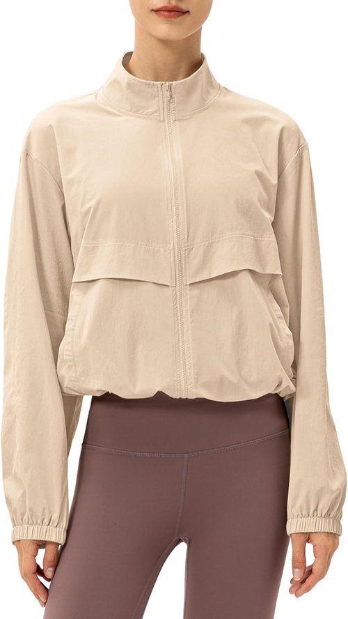 Locachy Women's Athletic Jacket - Lightweight Zip-Up Design with Windproof Sun Protection | Perfect for Outdoor Workouts