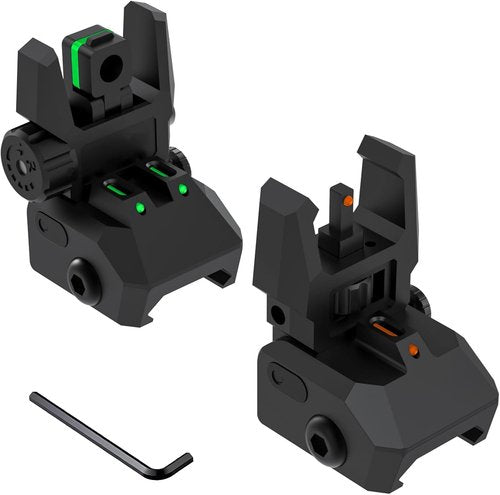 **Skiennix Fiber Optic Sights - Tool-Free Adjustable Front & Rear with Green/Red Dots**