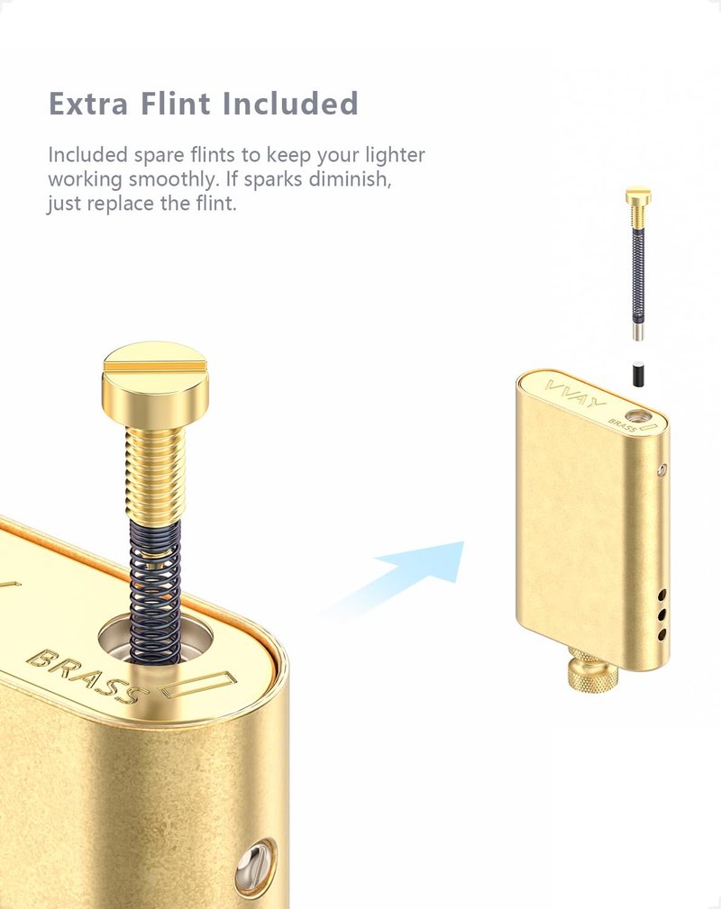 Permanent Match Lighter, Vintage Trench Pipe Lighter, Unique Cool Stuff for Men - Without Fluid