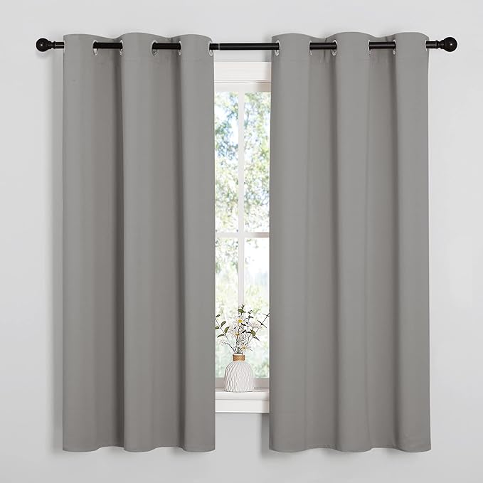 NICETOWN Blackout Curtains 63 inches Long, Thermal Insulated Solid Grommet Top