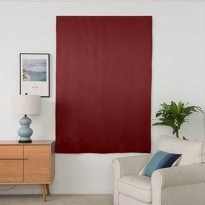 AJAZZ 100% Blackout Shades Window Cover Self Adhesive Curtains Sticky Curtain