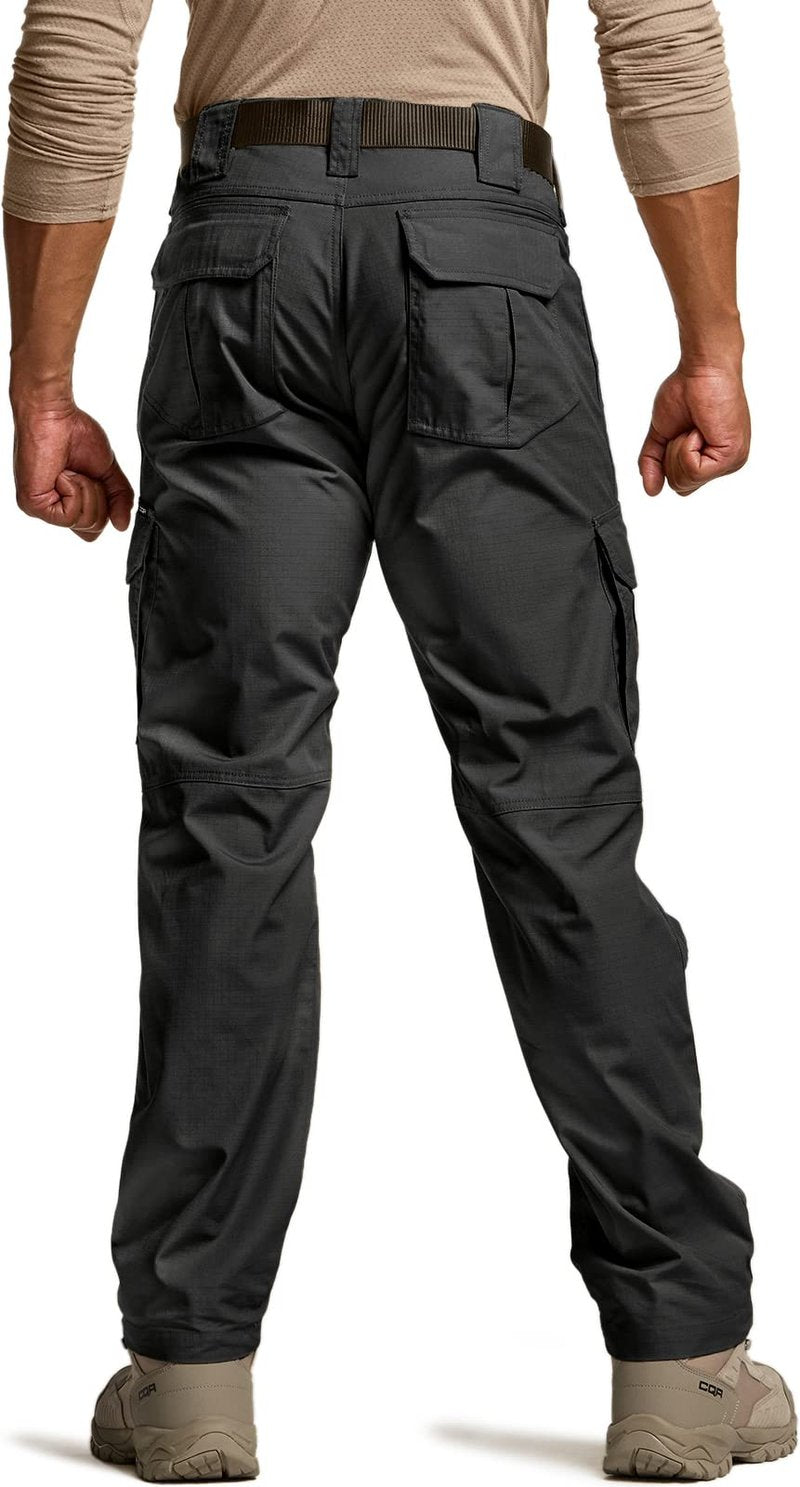 CQR Men's Tactical Pants, Water Resistant Ripstop Cargo Pants, Lightweight EDC Work Hiking, Outdoor Apparel, Duratex Mag Pocket Black, 34W x 30L