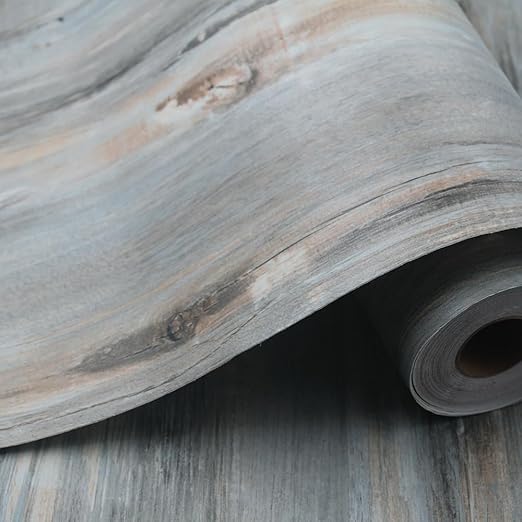 Wood Grain Peel and Stick Floor Tiles – 11.8” Width, Full Roll Length of 118" –