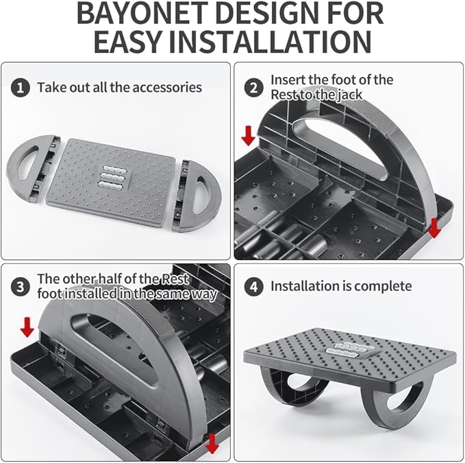 Foot Rest for Under Desk at Work - Ergonomic Foot Stools for Under Office Desk - Rocking Footrest with Roller Massager - Leg Rest for Chair, Computer Gaming -13" L x 9.6" W x 5" H (Gray)