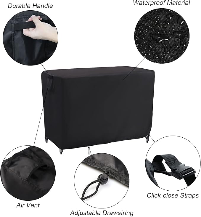 Kingling Outdoor Prep Table Covers, Waterproof Stainless Steel Table Cover Metal Table Cover Protection for Patio Kitchen Prep/Work Tables - 60''L x 24''W x 35''H