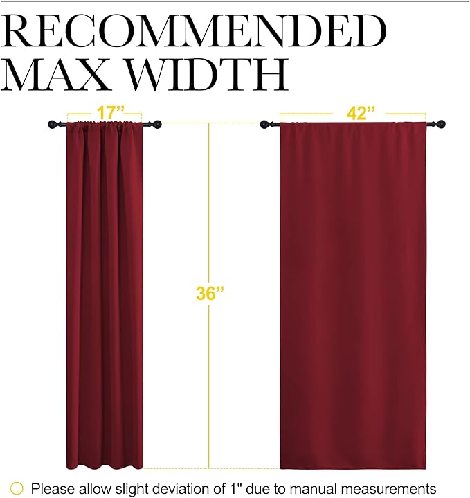 NICETOWN 36 inch Curtains for Small Windows, Thermal Insulated Privacy Short