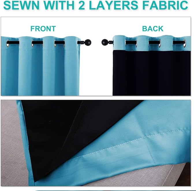 NICETOWN 100% Blackout Short Curtains