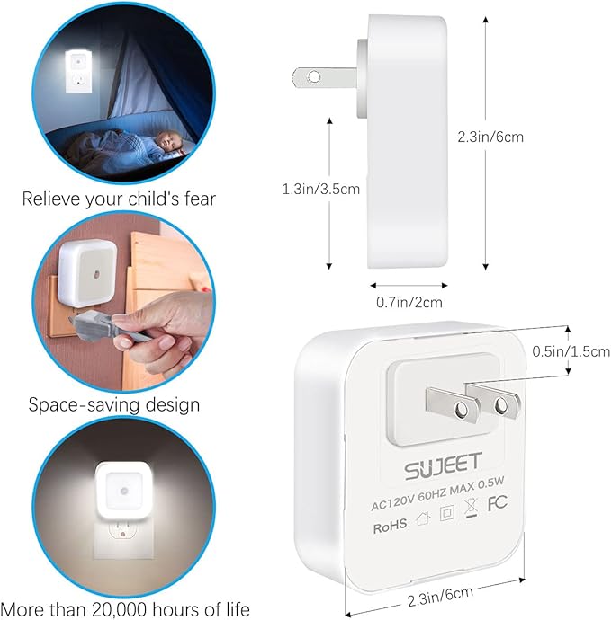 Sujeet Night Light, Night Lights Plug into Wall 8-Pack, Nightlight Plug in