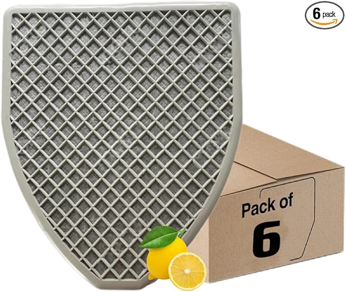 Urinal Mats for Men（6 Pack）High-Tech Bamboo Charcoal Absorbs Odor, Non-Slip Deodorization, Gray Floor Water Absorption, Urine Mats for Restrooms & Bathrooms, Mens Urinal