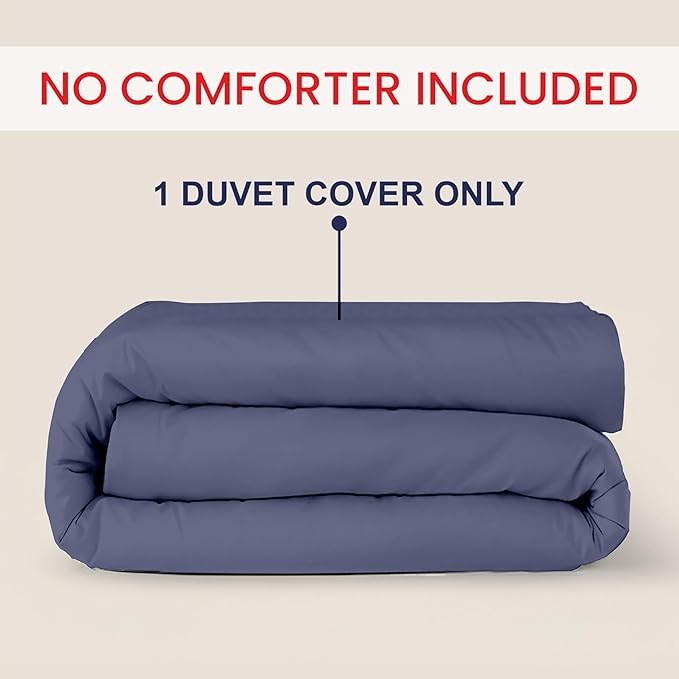 Kotton Culture 1 Pc California King Size Duvet Cover Only -100% Egyptian Cotton Sateen 600 TC Ultra Soft Premium Durable Comforter Cover Zipper Closure & Corner Ties (Mediterranean Blue,104"x98")
