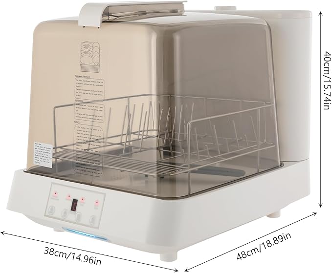 Portable Countertop Dishwasher, Automatic Dishwashing w/6 Programs & 5L Tank, Tabletop Small Dishwasher for Apartments & RV, 3 Washing Programs, 360° Dual Spray, 149℉ High-Temp& Air-Dry Function