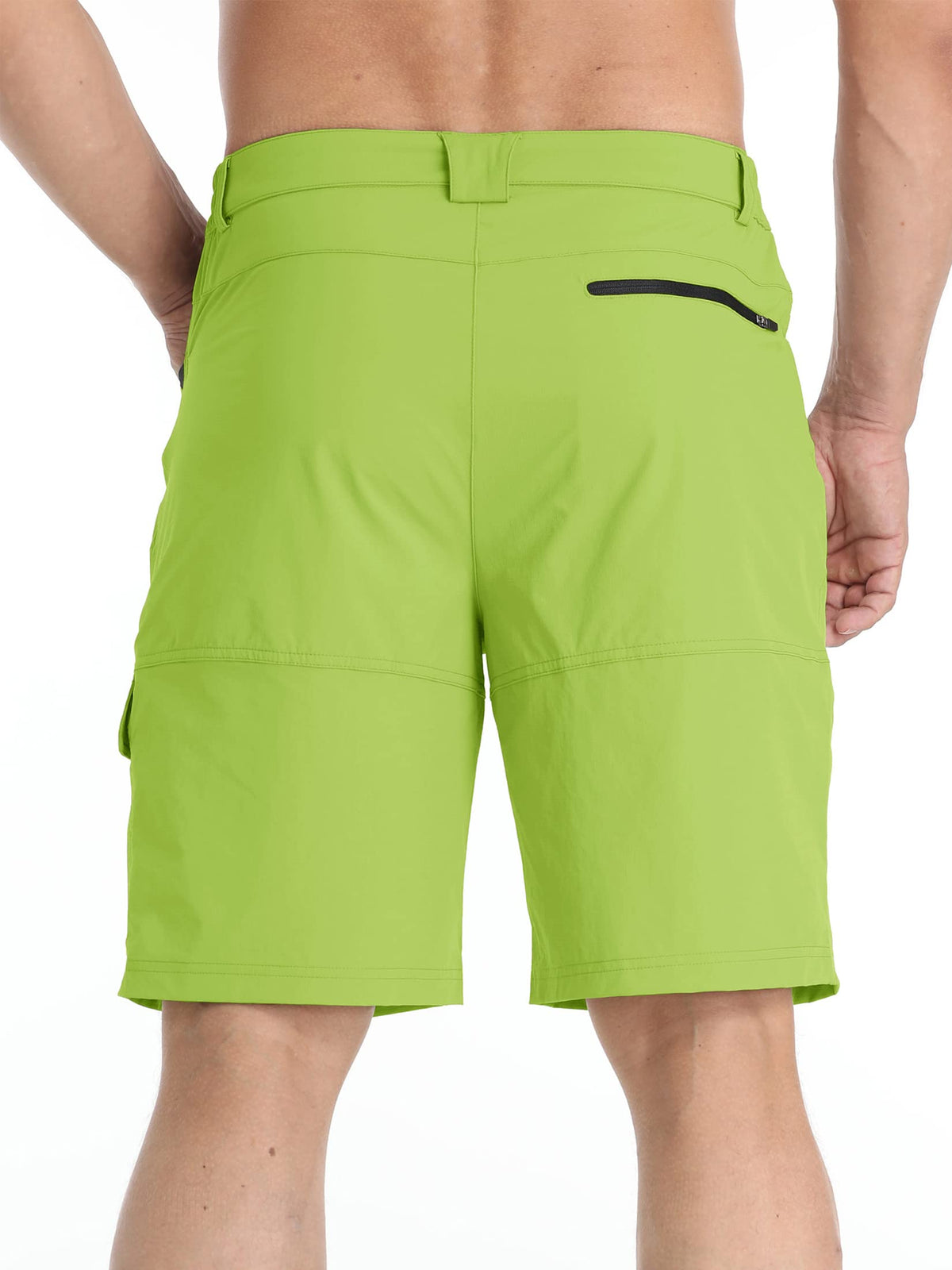 TACVASEN Men's Casual Shorts Lightweight Quick Dry Cargo Hiking Tactical Shorts Outdoor Summer with Zipper Pockets Yellow Green 40