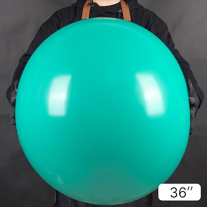 PartyWoo Teal Balloons 4pcs 36 Inch Turquoise Dark Teal Latex Balloons for Baby Shower Wedding Anniversary Gender Reveal Graduation Mermaid Birthday Pool Bachelorette Party Decorations Blue-Y69