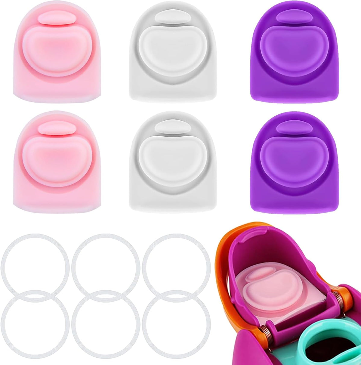 Owala Replacement Lid Rubber Seal Stopper - 6 Sets of O-Ring Gaskets for 16-40 oz Water Bottles