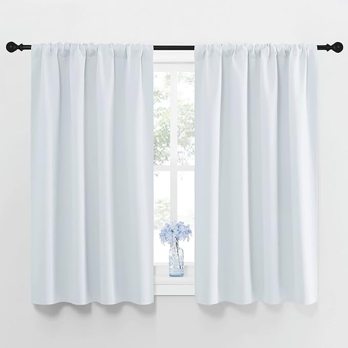 NICETOWN Greyish White Window Curtain Panels