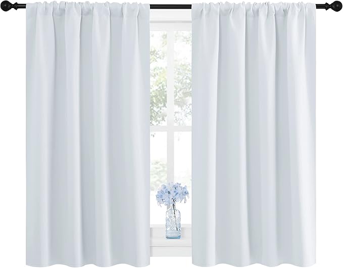 NICETOWN Greyish White Window Curtain Panels