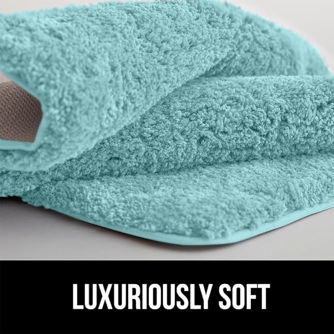 GORILLA GRIP Bathroom Rugs, 36x24, Ultra Soft Absorbent Mat, Thick Plush Bath Rug, Machine Washable, Microfiber Quick Dry, Mats for Shower, Bathtub and Floor, Home Decor Accessories, Spa Blue