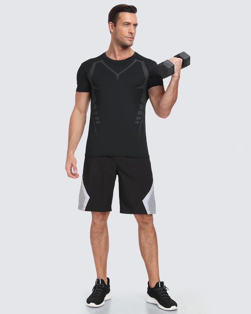 TEEPIRE Workout Shirts for Men, Quick Dry Athletic T-Shirt for Gym Running, Short Sleeve Moisture Wicking Athletic Shirts Tee