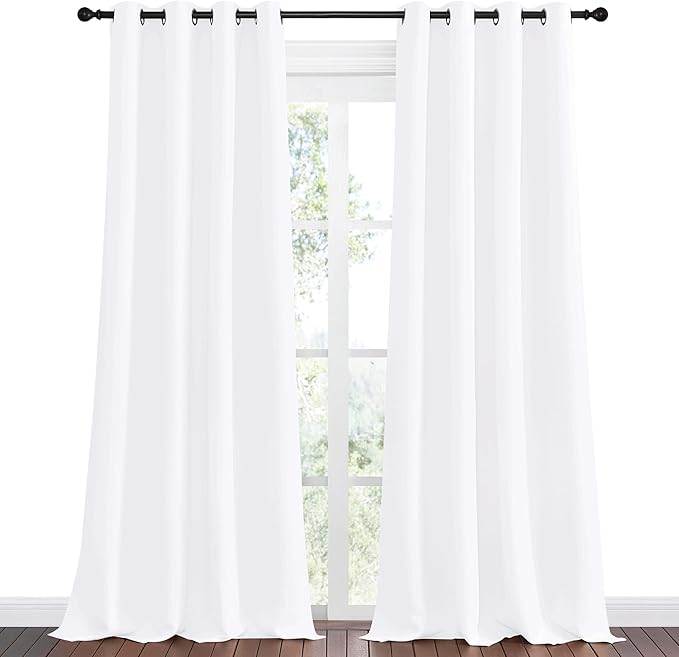NICETOWN White Curtains for Sliding Door