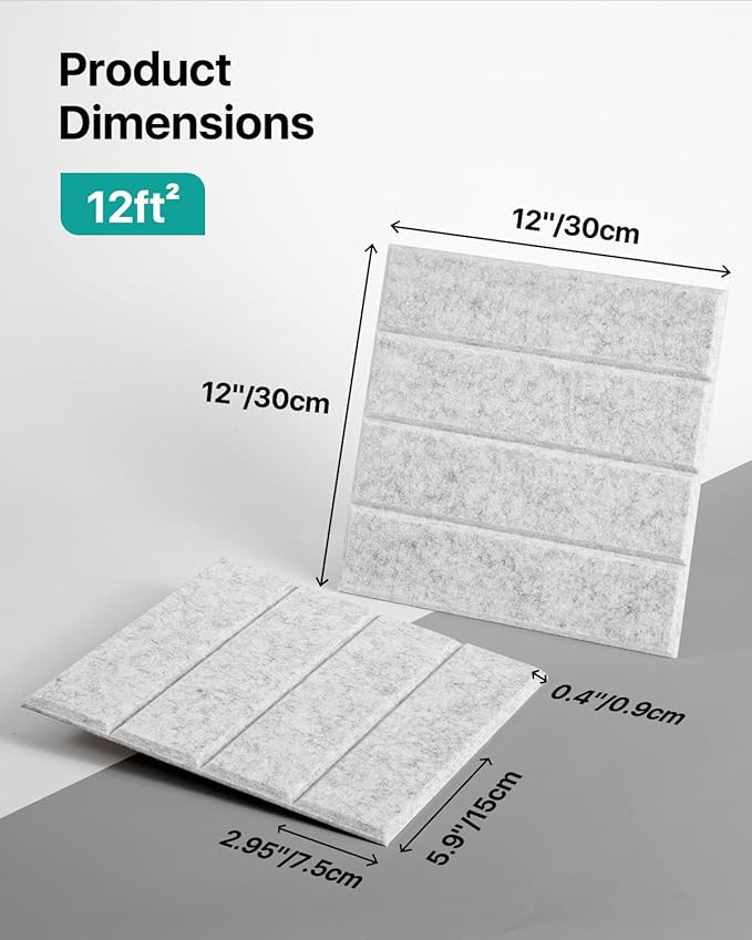 12 Pack Sound Proof Foam Panels