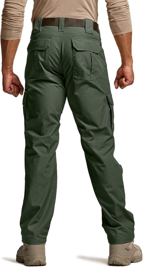 CQR Men's Tactical Pants - Lightweight Water-Resistant Ripstop Cargo for Outdoor Activities
