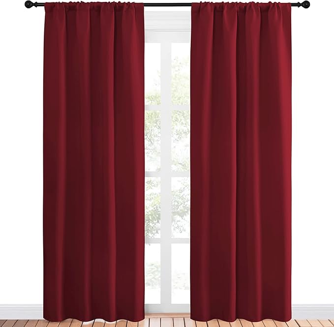 NICETOWN Christmas Burgundy Curtains Blackout Drapes