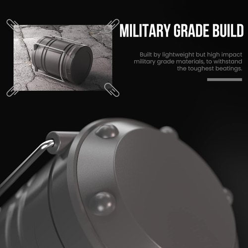Lichamp LED Camping Lantern - 4 Pack Battery Powered Flashlights for Emergencies | Portable Gray Light