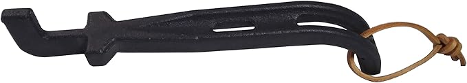 DELSbbq Cast Iron Barbecue Universal Grill Grid Lifter, 8 inch Long hot Surfaces handling Lifter Gripper for Most Charcoal Grills and Gas Grills