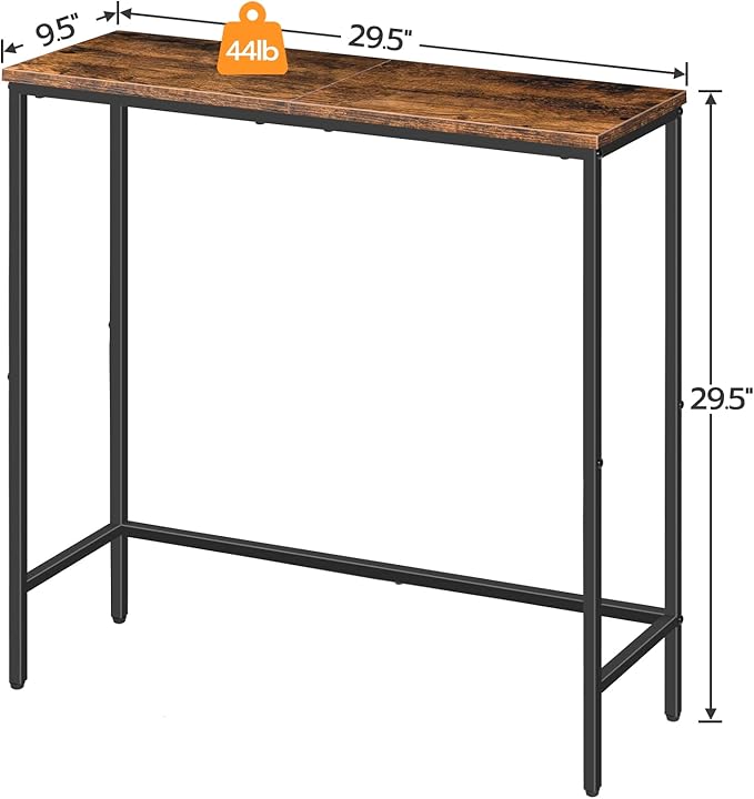 HOOBRO 2 Pack Narrow Console Table, 29.5" Small Entryway Table, Thin Long Sofa Side Display Table, for Hallway, Bedroom, Living Room, Foyer, Rustic Brown and Black BF75XGP201