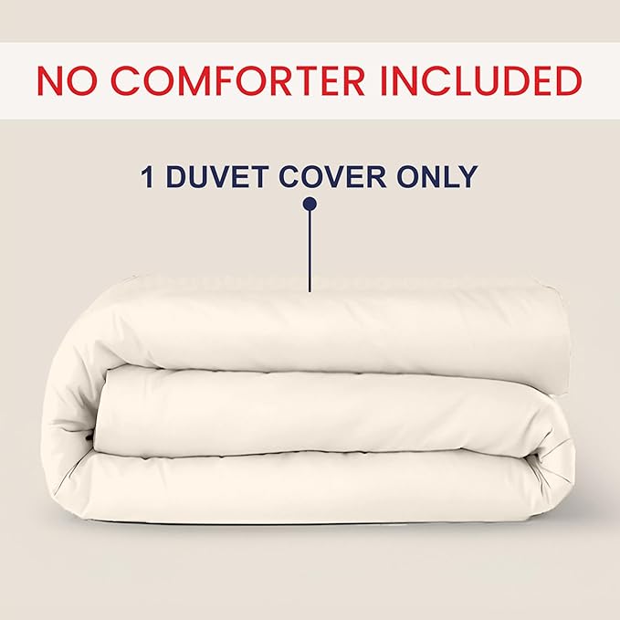 Kotton Culture 120"x98" 1 Pc Oversized King Duvet Cover Only 100% Egyptian Cotton - 600 TC Comforter Cover, Zipper Closure & Corner Ties - Fits Large King Inserts (Oversized King, Butter)