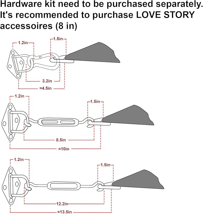 LOVE STORY Custom Size 10'x24' Dark Grey Sun Shade Sail Rectangle UV Block Canopy Patio Sail Sunshades Fabric for Outdoor Garden Carport (We Make Custom Size)