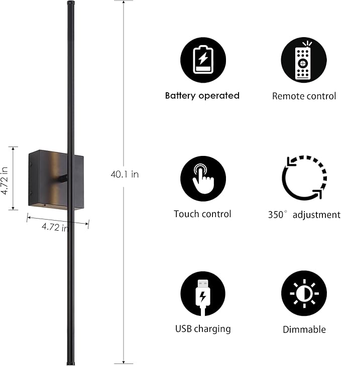 KARTOOSH Battery Operated Wall Sconces